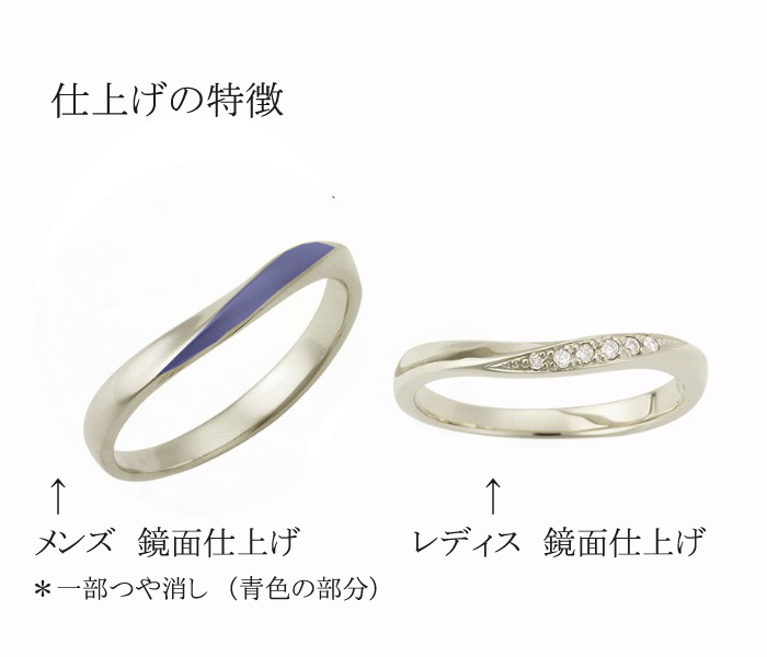 結婚指輪　ﾌﾟﾙｰｳﾞA　表面仕上げイメージ