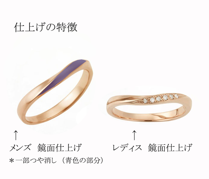 結婚指輪　ﾌﾟﾙｰｳﾞA　表面仕上げイメージ