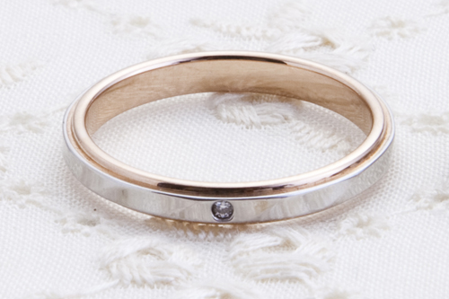 結婚指輪プチマリエ　鍛造　プラチナ950K18ピンクゴールド